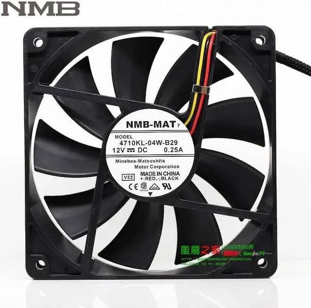 Main image of For NMB 4710KL-04W-B29 12CM 120MM 1225 12025 120*120*25MM 12V 0.25A  cooling FAN