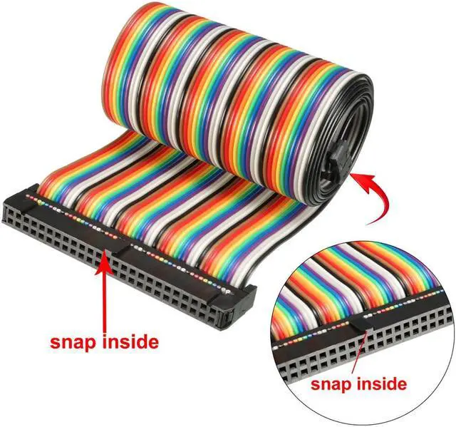 Alt view image 3 of 4 - IDC 50 Pins Wire Flat Rainbow Ribbon Cable 66cm 2.54mm Pitch 2pcs
