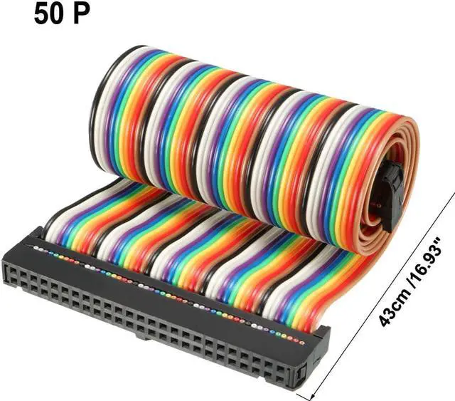 Alt view image 2 of 4 - IDC 50 Pins Wire Flat Rainbow Ribbon Cable 43cm 2.54mm Pitch 1pcs
