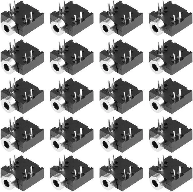 Main image of PCB Mount 2.5mm 5 Pin Socket Headphone Stereo Jack Audio Video Connector PJ204 Black 20Pcs