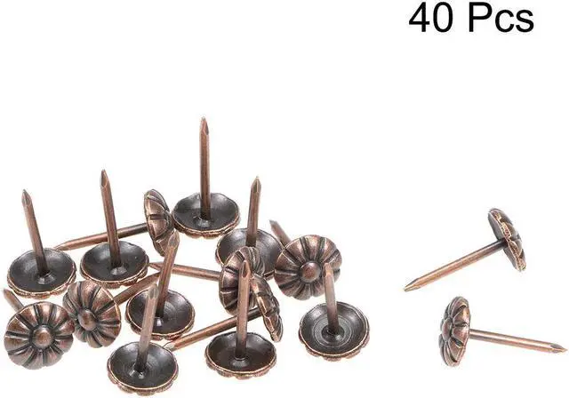 Alt view image 2 of 4 - Upholstery Nails Tacks 9mm Dia Round Head Antique Push Pin Copper Tone 40 Pcs