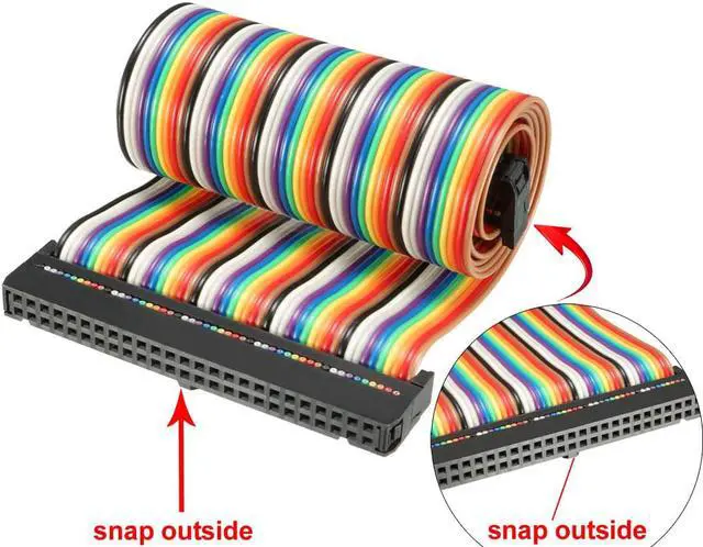 Alt view image 3 of 4 - IDC 50 Pins Wire Flat Rainbow Ribbon Cable 43cm 2.54mm Pitch 1pcs
