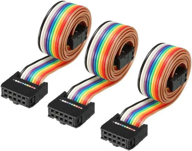 Main image of IDC 10 Pins Wire Flat Rainbow Ribbon Cable 48cm 2.54mm Pitch 3pcs