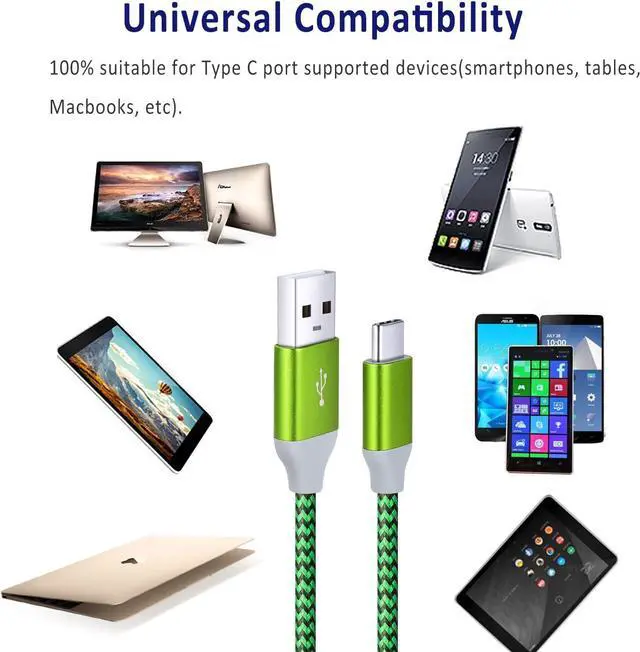 Alt view image 7 of 7 - USB C Cable [6-Pack 10ft], Nylon Braided USB A to USB C Charger Cable Fast Charging Type C Charger Cord Compatible with Samsung Galaxy S24 S23 S22 S21 S20 S10 Note 20 10 9 8 A20 A51 A71,LG G8 G7 V30