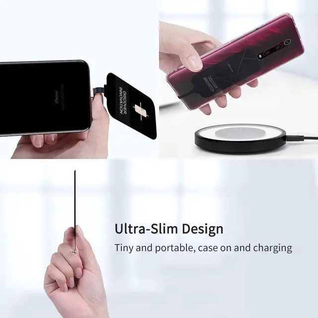 Alt view image 2 of 7 - Qi Receiver USB C Thin Wireless Charging Receiver Type C Wireless Charger Receiver for Galaxy A51/A20E/A20 Pixel 2 and Other Type-C Android Cell Phones(Short Version)