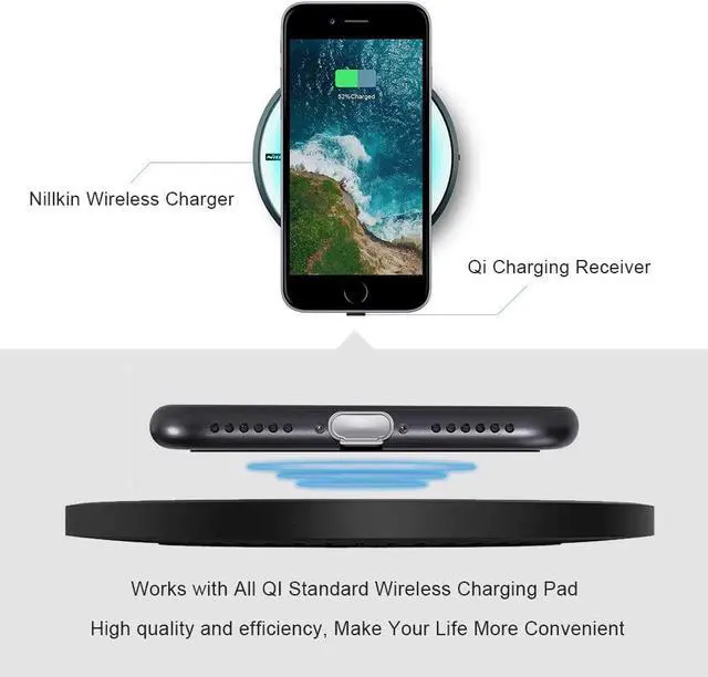 Alt view image 7 of 7 - Qi Receiver USB C Thin Wireless Charging Receiver Type C Wireless Charger Receiver for Galaxy A51/A20E/A20 Pixel 2 and Other Type-C Android Cell Phones(Short Version)
