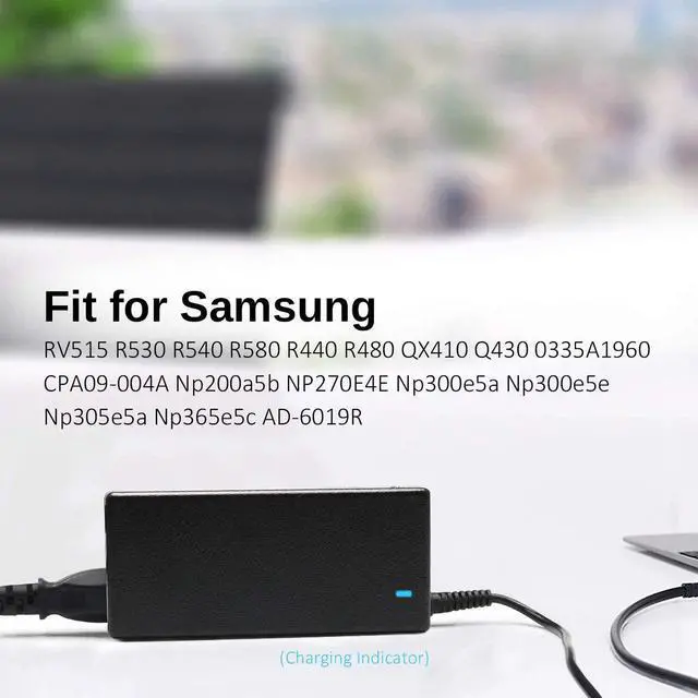 Alt view image 7 of 7 - 60W 19V 3.15A Laptop Charger for Samsung NP300E5A NP305E5A NP300E5E NP300E5C NP365E5C NP300E4C NP300E4E NP300V5A NP510R5E NP305E7A NP305V5A Samsung R530 Q430 R580 R540 R480 RV515 Cpa09-004a Adapter