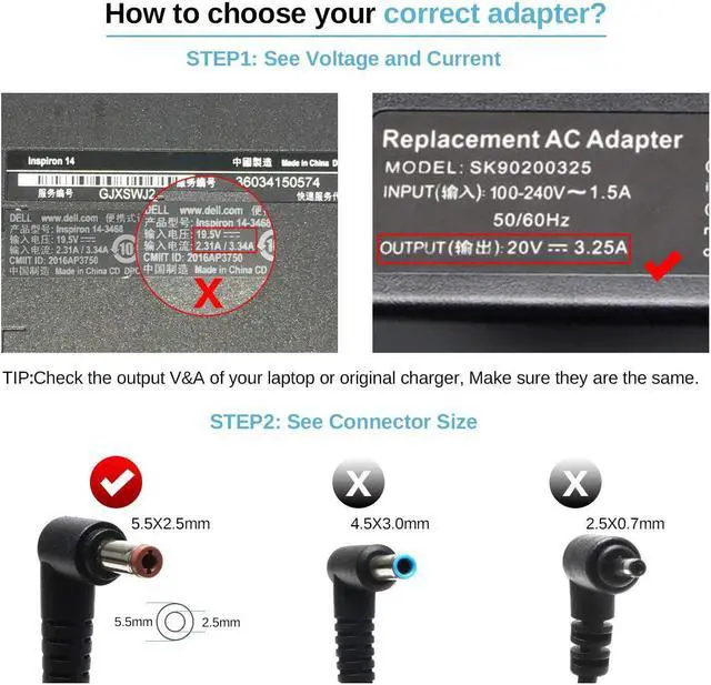 Alt view image 2 of 7 - 65W 20V 3.25A AC Adapter Charger for Lenovo IdeaPad G560 G580 Y410P Y500 B560 B570 B575 G570 G585 G780 N580 N585 N586 Y400 Y480 Y580 Z560 Z565 Z570 Z575 Z580 Z585 P400 P500 U310 U410 V570 M30-70