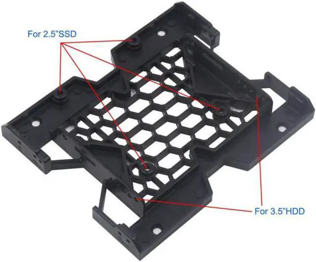 Alt view image 6 of 6 - Pasow 2.5 or 3.5 to 5.25 SSD HDD Mounting Bracket Internal Hard Disk Drive Bays Holder Adapter for PC