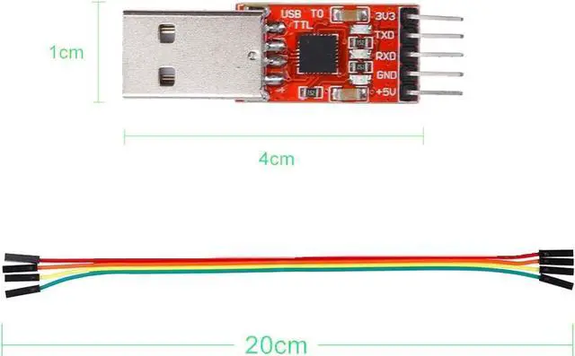 Alt view image 4 of 4 - IZOKEE CP2102 Module USB to TTL 5PIN Serial Converter Adapter Module Downloader for UART STC 3.3V and 5V with Jumper Wires