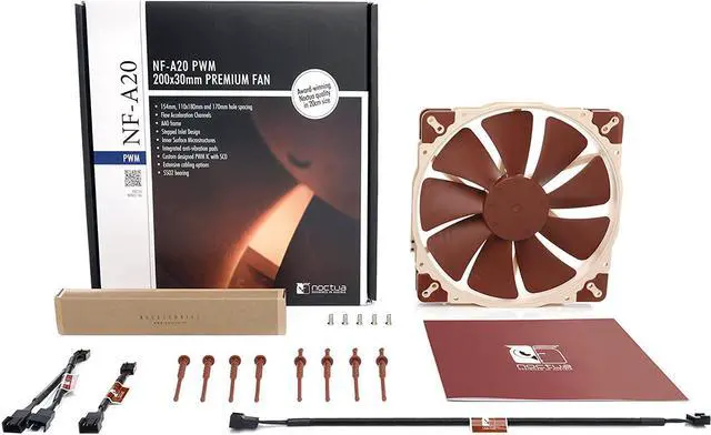 Alt view image 5 of 7 - Noctua NF-A20 PWM, Premium Quiet Fan, 4-Pin (200x30mm, Brown)