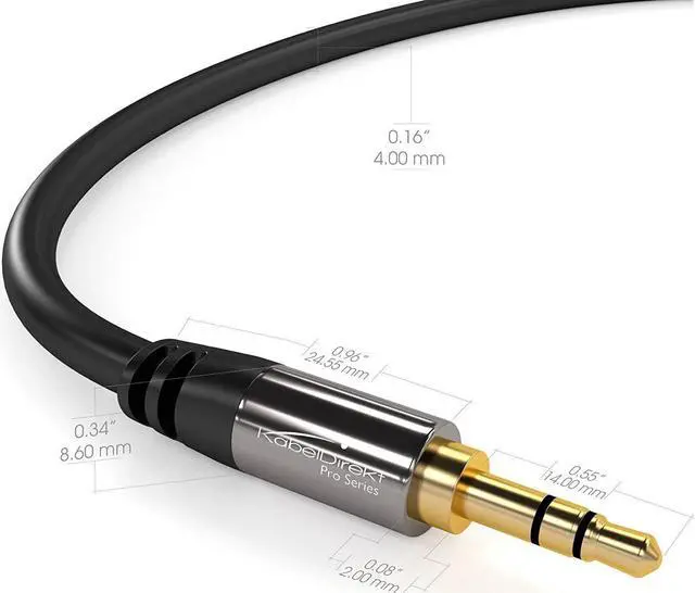 Alt view image 5 of 6 - Aux Cable Jack Cord & Audio 3.5mm Cable  10ft  Available in 1.5-33ft  Suitable for Headphones  Mobile Phone  PC & Laptop Audio  Car  HiFi  Stereo Black
