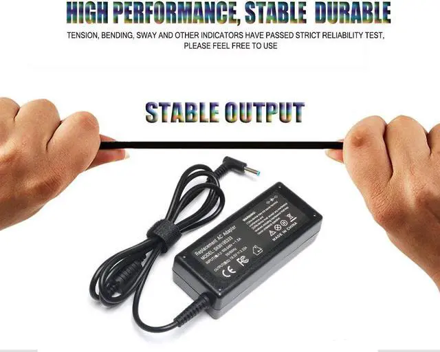 Alt view image 2 of 7 - Laptop Charger Replacement for HP chromebook, Elitebook 850 840 820 G3 G4, Stream 11 13 14 Pavilion and More for Hp Laptop 65W/45W Smart AC Adapter Power Supply Cord
