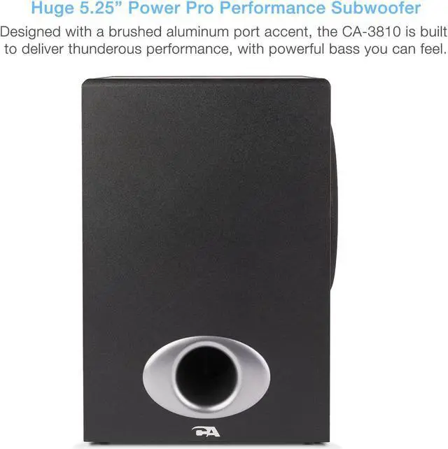Alt view image 4 of 12 - Cyber Acoustics CA-3810 2.1 Speaker System 40 W RMS CA3810