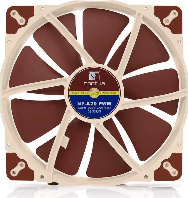 Alt view image 3 of 7 - Noctua NF-A20 PWM, Premium Quiet Fan, 4-Pin (200x30mm, Brown)
