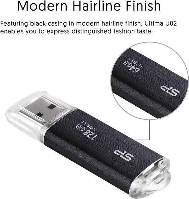 Alt view image 5 of 7 - Silicon Power 2 Pack 128GB USB 3.0/3.1 Gen1 USB Flash Drive Blaze B02