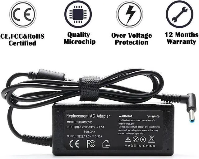 Alt view image 7 of 7 - Ac Adapter Laptop Charger for HP Envy x360 15-u010dx 15-u011dx 15-u002xx 15-u050ca 14-f020us 14-f021nr Sleekbook Ultrabook Laptop Notebook Battery Power Supply Cord Plug