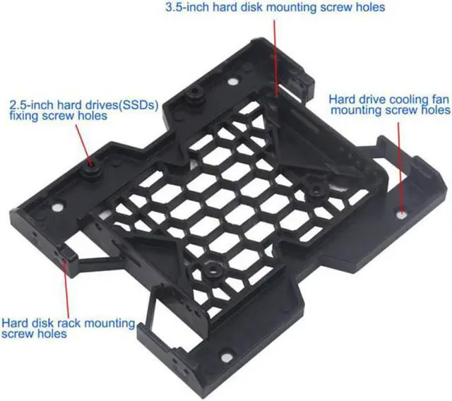 Alt view image 5 of 6 - Pasow 2.5 or 3.5 to 5.25 SSD HDD Mounting Bracket Internal Hard Disk Drive Bays Holder Adapter for PC