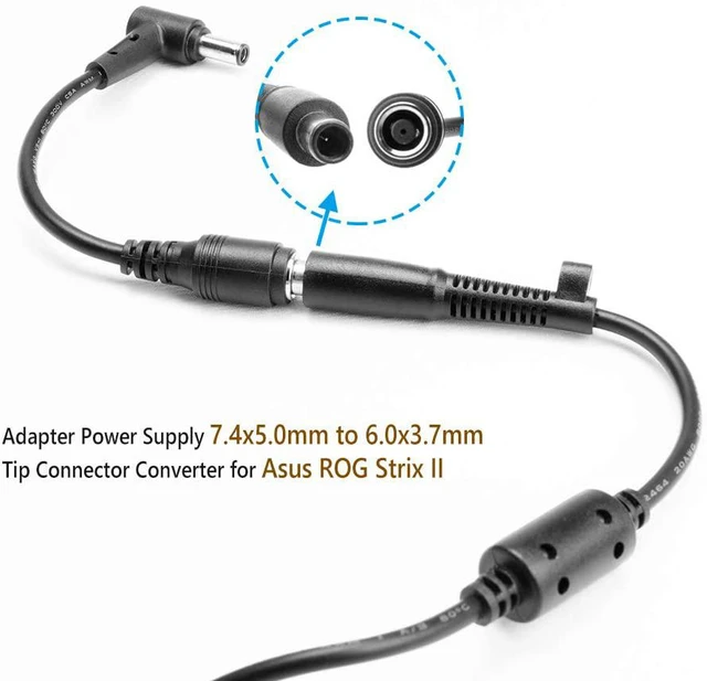 Alt view image 3 of 6 - KFD Adapter Plug Converter 7.4mmx5.0mm Female Plug to 6.0mmx3.7mm Male Plug for Asus Rog G703 G750jh G750jy G750jz G751jt G751jy G20 G20aj Asus ROG Zephyrus M GM501GS GX501GI GX501VI GX501VIK GX501VS