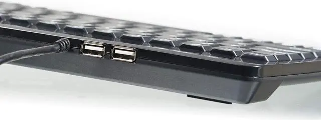 Alt view image 7 of 7 - Perixx PERIBOARD-505H Wired Mini Keyboard with Trackball, Built-in 0.55 Inch Trackball and 2 USB Hubs, Black, US English Layout