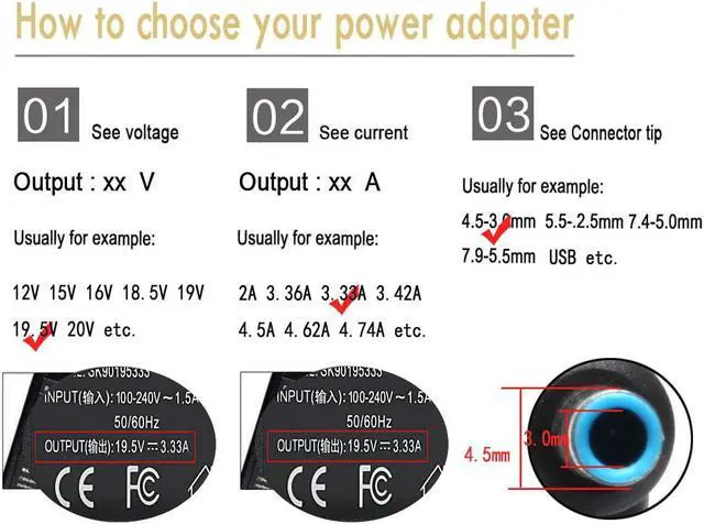 Alt view image 2 of 7 - 65W Ac Adapter Laptop Charger Compatible for HP EliteBook 840 G3 G4 G5 G6 850 G3 820 725 745 755 X360 Folio 1020 1030 1040 G1 G3 probook 640 650 G2 430 440 450 G3 Laptop Notebook PC Power Supply Cord
