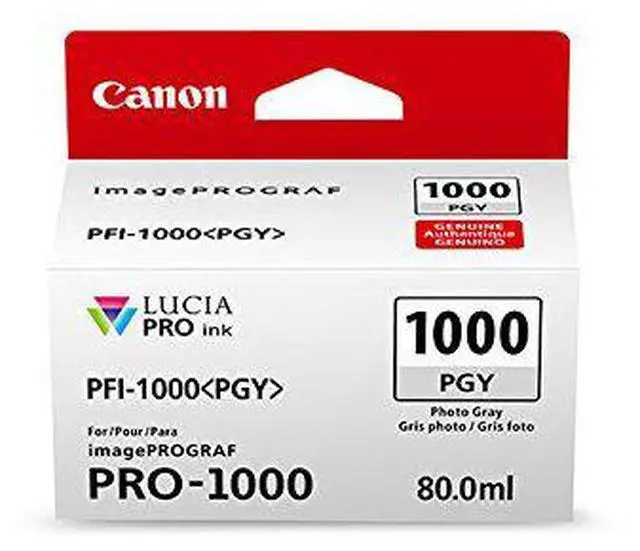 Alt view image 4 of 7 - Canon PFI-1000 PGY LUCIA PRO Photo Gray Ink Tank (80ml)