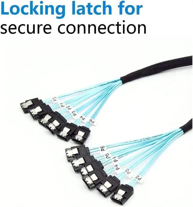 Alt view image 3 of 5 - CableDeconn High Speed 6pcs/Set Sata 3 SATA Cable SAS Cable 6Gbps for Server 1M