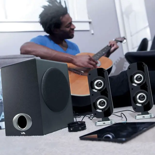Alt view image 7 of 12 - Cyber Acoustics CA-3810 2.1 Speaker System 40 W RMS CA3810