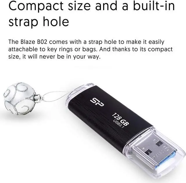 Alt view image 6 of 7 - Silicon Power 2 Pack 128GB USB 3.0/3.1 Gen1 USB Flash Drive Blaze B02