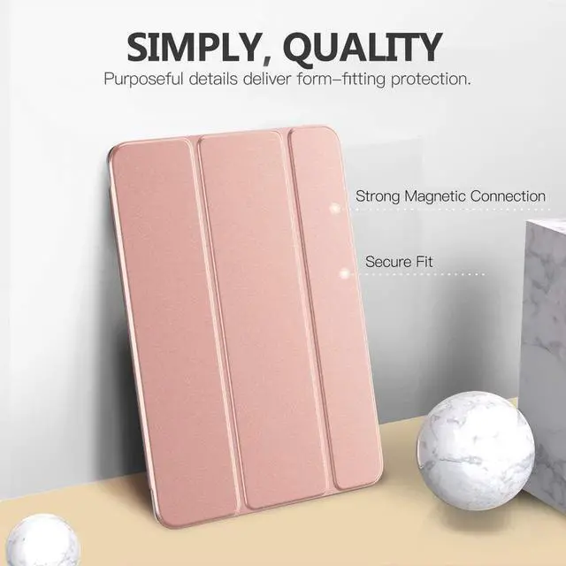 Alt view image 3 of 7 - Moko Case for iPad 10.2 iPad 9th Generation 2021/ iPad 8th Generation 2020/ iPad 7th Generation 2019 Slim Stand Hard Back Shell Smart Cover Case for iPad 10.2 inch Auto Wake/Sleep Rose Gold