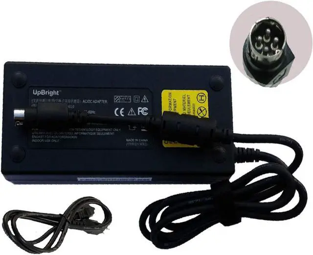 Alt view image 2 of 5 - UpBright 4-Pin DIN 20V 11A 220W AC/DC Adapter Compatible with Alienware 51-M D700 D700T D9K D900K M7700 Notebook Computer Laptop PC 4 Prong 20VDC 11 Amp 220 Watt Power Supply Cord Battery Charger PSU