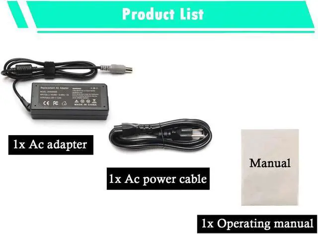 Alt view image 6 of 7 - ROLADA 65W 20V 3.25A Power Supply for Lenovo Thinkpad X230 E545 T530 T420 T420s T500 T520 X140e; B590 L430 R400 R500 R61 R61i SL500 SL510 T430u; Edge 15 E430 E520 E530 E535 Laptop Charger Power Cord