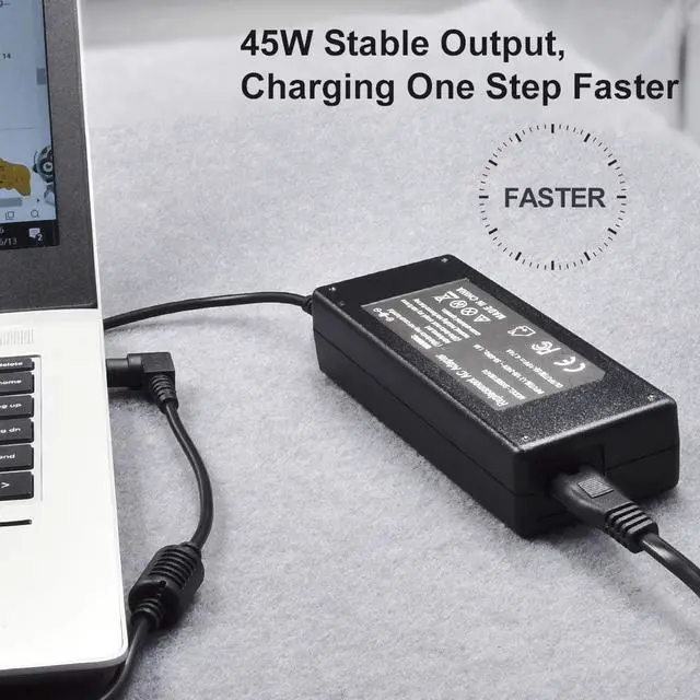 Alt view image 6 of 7 - 45W AC Adapter Laptop Charger for HP Pavilion Touchsmart 11 13 15 Series Notebook Charger 15-f272wm 15-f387wm 15-f233wm 15-f222wm, HP Spectre Ultrabook 13 13-4001dx 13-4002dx 13-4003dx Supply Cord