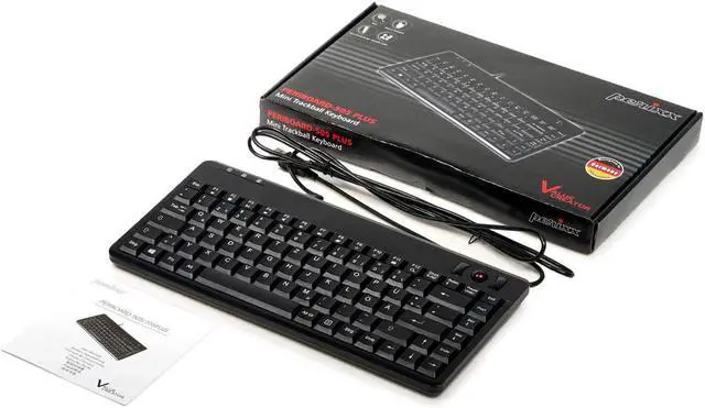 Alt view image 6 of 7 - Perixx PERIBOARD-505H Wired Mini Keyboard with Trackball, Built-in 0.55 Inch Trackball and 2 USB Hubs, Black, US English Layout