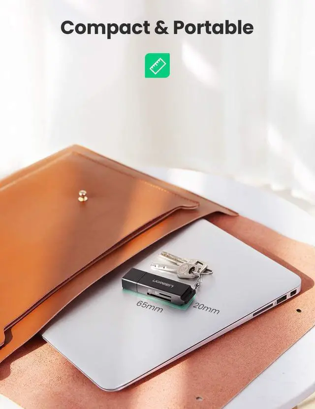 Alt view image 7 of 7 - UGREEN SD Card Reader Portable USB 3.0 Dual Slot Flash Memory Card Adapter Hub for TF SD Micro SD SDXC SDHC MMC RS-MMC Micro SDXC Micro SDHC UHS-I for Mac Windows Linux Chrome PC Laptop