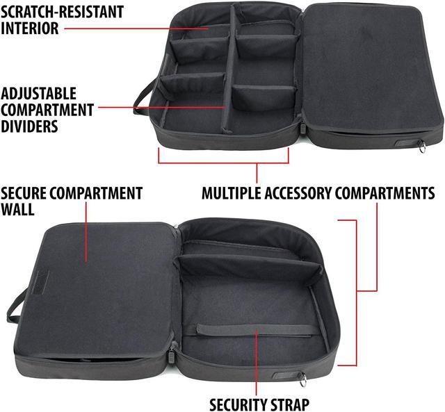 Alt view image 5 of 7 - USA Gear Projector Case - Video Projector Bag Compatible with DBPOWER, ViewSonic PJD5134, Dr. J HI-04, PVO Portable Projector and More Movie Projector - Scratch Resistant & Customizable Interior