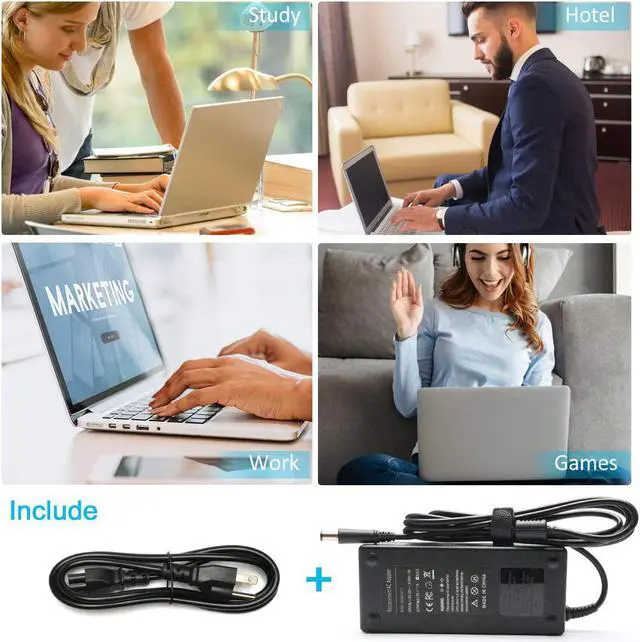 Alt view image 6 of 6 - Ursulan Replacement 135W AC Adapter DC7800 DC7900 Charger for HP 391174-001 384023 481420-002 647982-002 HSTNN-LA01 HSTNN-HA01 647982 HP Compaq Elite 8000 8200 8300, NC6400 1047 1215-19V 7.1A
