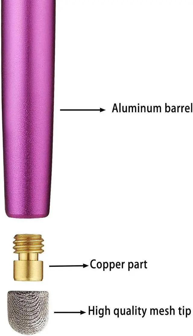 Alt view image 4 of 7 - Slim Waist Stylus Pen for Touch Screen Compatible with iPad iPhone Kindle Fire 8 Extra Replaceable Hybrid Fiber Tips (Pink Purple Blue Rose Gold)