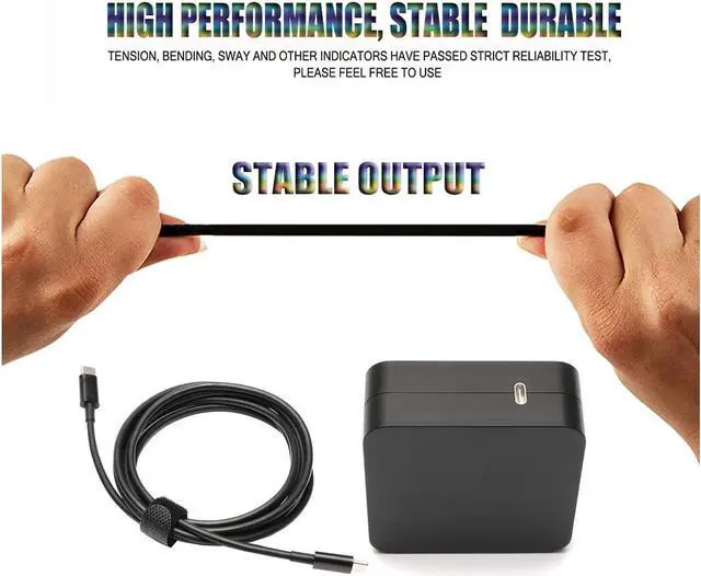 Alt view image 6 of 7 - 65W 45W Type C USB Chromebook Adapter Charger Replacement for HP Spectre x360 14 14A G5 11 11A G6 G7 EE Spectre Elite x2 EliteBook 840 850 1030 G3 1040 14-ca051wm 14-ca061dx Laptop Power Supply Cord