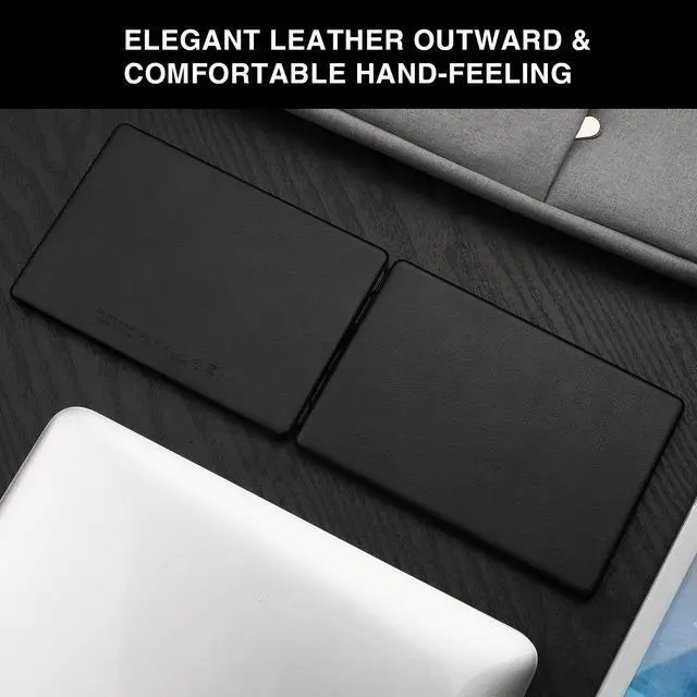 Alt view image 7 of 7 - Folding Keyboard Werleo Ultra Slim Foldable BT Keyboard Rechargeable Pocket Sized Bluetooth Keyboard for All iOS Android Windows Laptop Tablet Smartphone Black