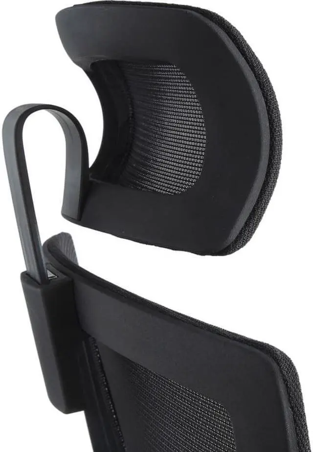 Alt view image 3 of 19 - Lorell High Back Mesh Chair w/ Headrest - Black Seat - Black Back - 5-star Base - 28.5" Length x 28.5" Width x 51" Height