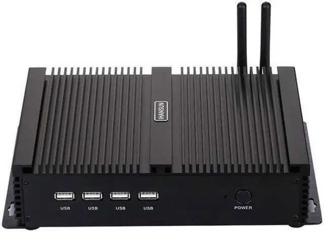 Alt view image 2 of 3 - Fanless Industrial PC, Mini Computer, Intel Celeron 1037U, HUNSN IM02, Windows XP / 11 or Linux Ubuntu, WiFi, BT, VGA, HDMI, 2 x LAN, 4 x COM RS232, 4 x USB2.0, 4 x USB3.0, 4G RAM, 64G SSD