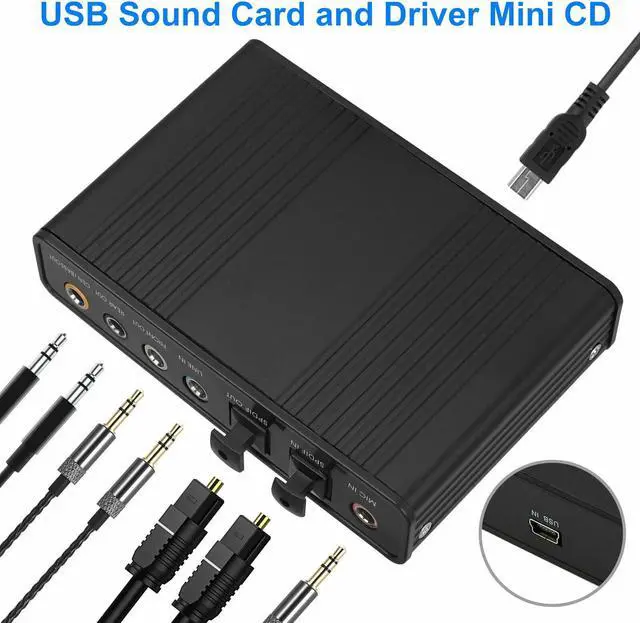 Alt view image 5 of 7 - 6 Channel 5.1 Optical SPDIF Sound Card USB Audio Output Adapter External for PC