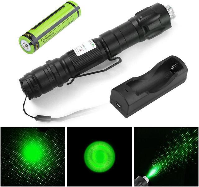 G002 532nm Fixed Focus Green Laser Pointer Visible Laser Beam & Battery& Charger 