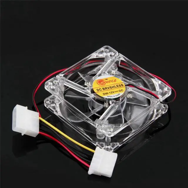 Alt view image 5 of 5 - Factory Price  Hot Selling Blue Quad 4-LED Light Neon Clear 80mm PC Computer Case Cooling Fan Mod Drop Shipping