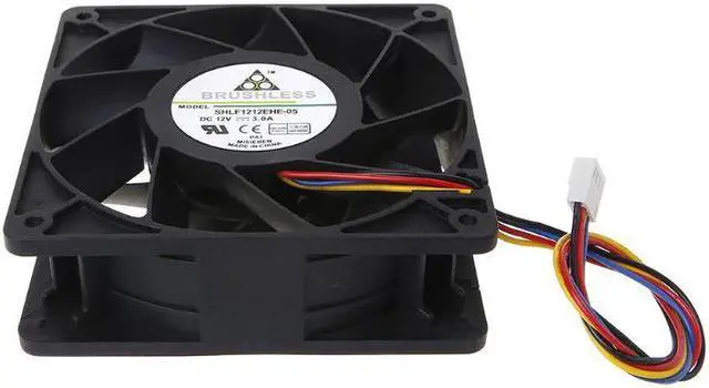 Alt view image 3 of 5 - 7000RPM Miner Cooling Fan 12038 12V 3A Dual Ball Bearing Brushless 4-Wire PWM Temperature Control Radiator Air Cooler