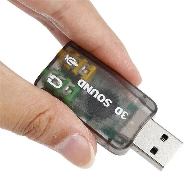 Alt view image 5 of 5 - External 7.1 USB 3D Audio Sound Card Adapter for PC Desktop Notebook Laptopcreate a microphone audio jack