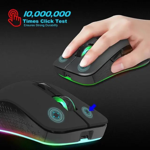 Alt view image 4 of 5 - 2.4GHz Wireless Gaming Mouse 2400DPI Optical USB Mouse Gamer Mouse Built-in Rechargeable Battery for Computer Laptop PC Mice