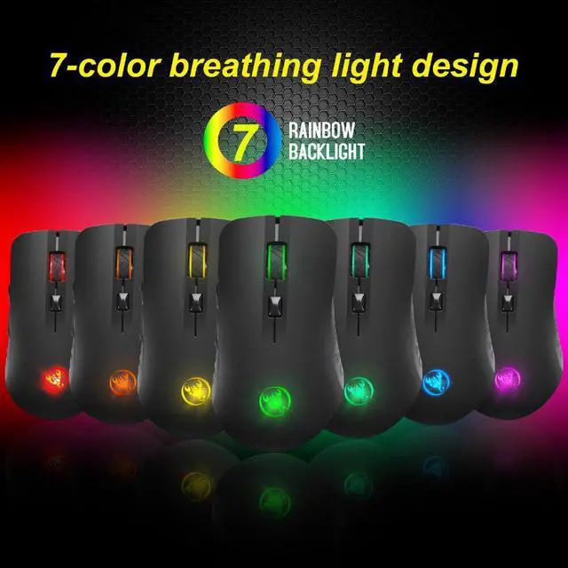 Alt view image 5 of 5 - 2.4GHz Wireless Gaming Mouse 2400DPI Optical USB Mouse Gamer Mouse Built-in Rechargeable Battery for Computer Laptop PC Mice