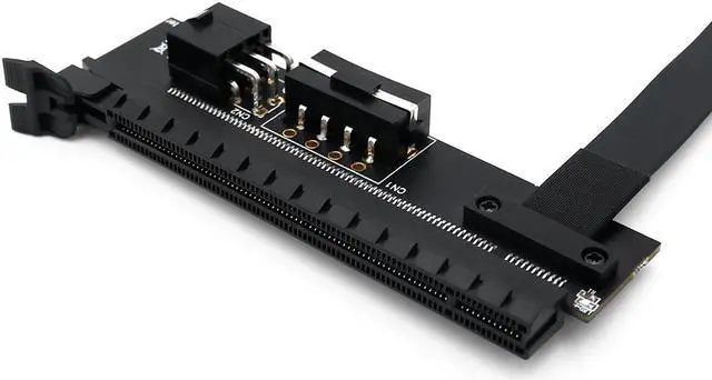 Alt view image 2 of 6 - Misskit PCI-E 1X 16X PCI Express 1 to 16 X Flexible Extension Adapter PCI-E Extender Riser with 4Pin ATX 6Pin Power Connector for Mining(7.87")